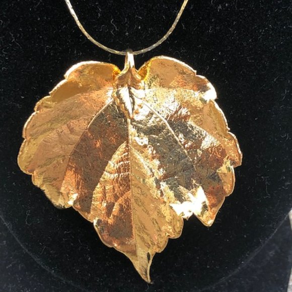 Genuine California Grape Leaf 24k Gold Dipped Vintage - Picture 2 of 9
